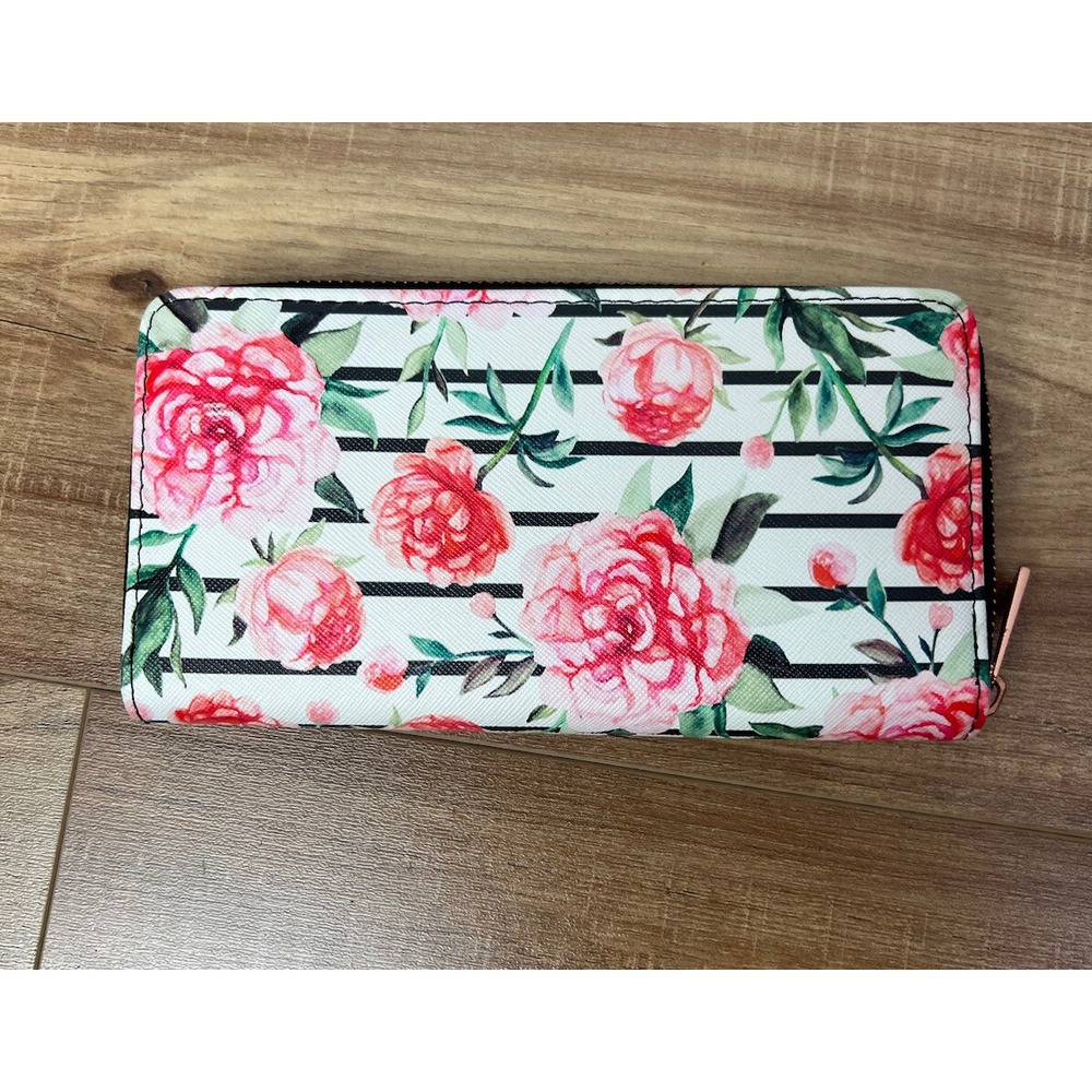 Karma Rose Floral‎ Womens Boho Zip Around Wallet ID Cards
